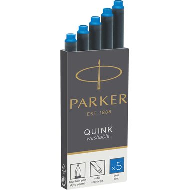 PARKER Inchiostro Quink Z 44 1950383 blu royal, lavabile 5 pz.