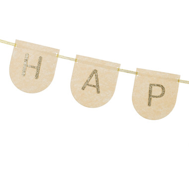 PARTYDECO Guirlande Happy Birthday 3m GRLF3 Feutre, rose