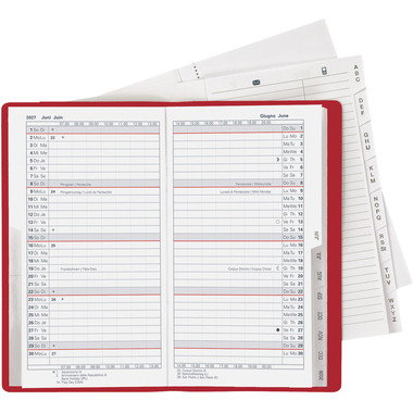BIELLA Agenda Luzern 2027 855512470027U 1M/2P rouge vin ML 8.7x15.3cm