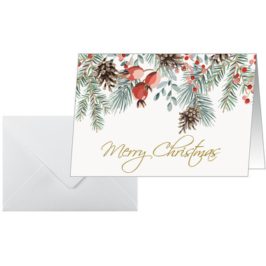 SIGEL Cartoline di Natale A6 DS085 Rami di abete 25 pezzi