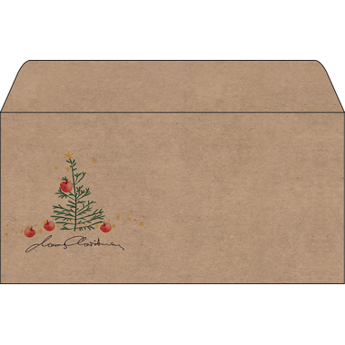 SIGEL Weihnachts-Umschlag 11x22cm DU255 Apples Kraftpapier 50 Stk