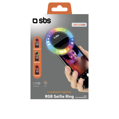 Anneau lumineux multicolore pour selfie