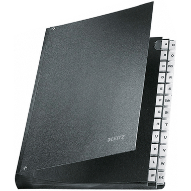 LEITZ Pultordner Hartkarton A4 58240095 schwarz A-Z 24 Fächer
