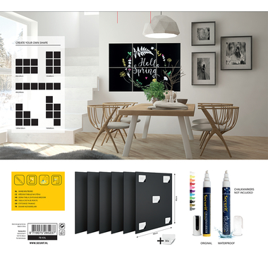 SECURIT Tableau Craie XXL FB-XXL 6 pcs. 40x40x0.2cm