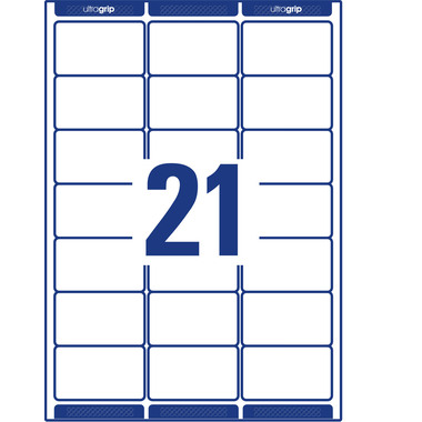 AVERY ZWECKFORM Etiquettes 38.1x63.5mm 7160-10 blanc, perm. 10 flls./21 pcs.