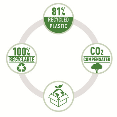 LEITZ Agrafeuse Mini NeXXT Recycle 5617-00-95 noir, CO2 neutre 10 feuilles