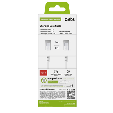 1 metre cable with 2 USB-C sockets