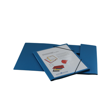 EROLA Cartella con elasti 650my A4 33299S blu cart. fibra tascha est.