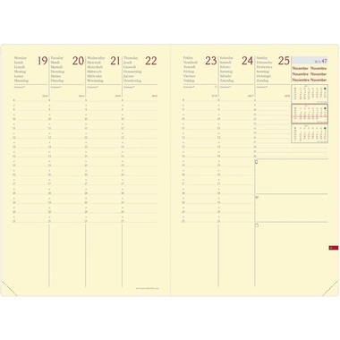 QUO-VADIS Agenda Silk Mini.Prest. 2026 286519Q 1W/2S schwarz ML 16x24cm