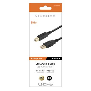 USB-Kabel für PC Typ A auf Typ B | Vivanco