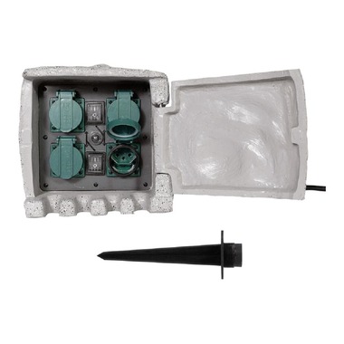 STEFFEN Tableau électrique de jardin 4xT13 Gd 3 x 1.5 mm2 3m avec interrupteur