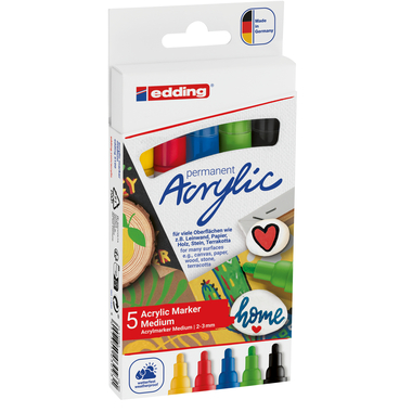 EDDING Acrylmarker 5100 2-3mm 5100-E5-basi basic, ass. 5 pezzi
