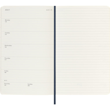 MOLESKINE Agenda de notes semaine 25/26 DSB2018WN3Y26 18M ligné SC saphir 13x21cm