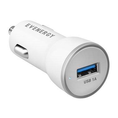 1000 mAh battery charger with 1A USB output, white color
