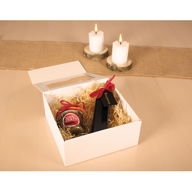 ELCO Geschenkbox m. grossem Fenster 82115.10 weiss, 22x22x10cm 5 Stk.
