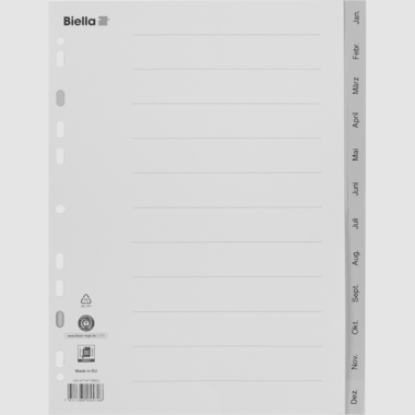 BIELLA Répertoire PP A4 47141390U gris Jan-Dez AL
