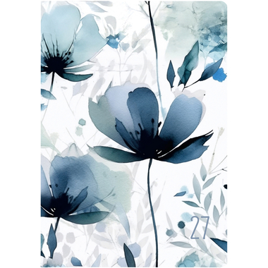 BIELLA Agenda Memento Trend 2027 825413750027U 1S/2P Blue Flower 10.1x14.2cm