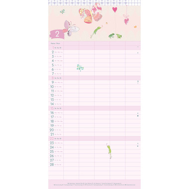 ALPHA EDITION Pianificatore familiare 2026 360411 1M/1P ML 5 colonne 22x45cm