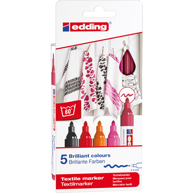EDDING Textilmarker 4500 3949 Warm Color 5 Stück