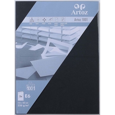 ARTOZ Karten 1001 E6 107372262 220g, schwarz 5 Blatt