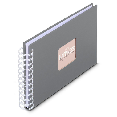 HAMA Spiralalbum Fine Art 24x17cm 9836 steingrau 25 Blatt, weiss