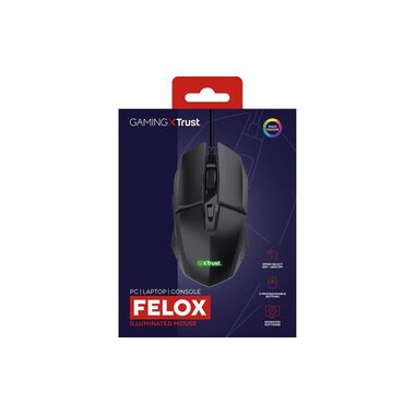 Mouse da gioco Trust GXT109 Felox Nero