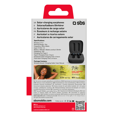 TWS earphones with solar charging base | SBS