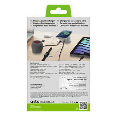 5-in-1 fast charging station with wireless base | SBS
