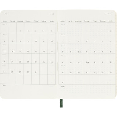 MOLESKINE Agenda Classic Pocket 2026 DSK1512WN2Y26 1W/1S myrtengrün SC 9x14cm
