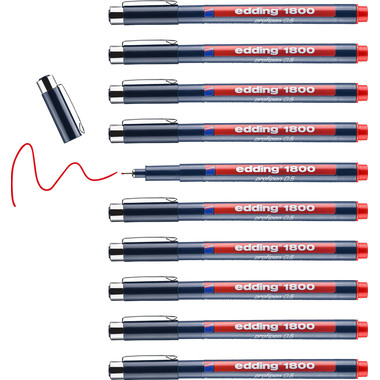 EDDING Profipen 1800 0.50mm 1800-2-05 rosso