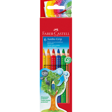 FABER-CASTELL Crayons couleur Jumbo Grip 110906 6 couleurs