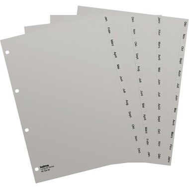 KOLMA Register LongLife A4 19.124.03 grau Jan-Dez DE