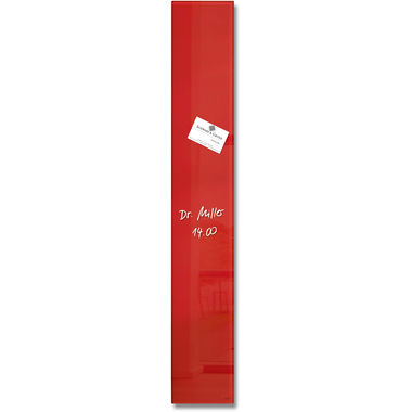 SIGEL Lavagna magnetico vetro GL104 rosso 120x780x15mm