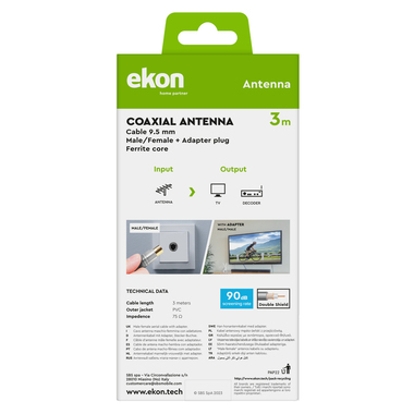 Satellite aerial cable with ferrite core | Ekon