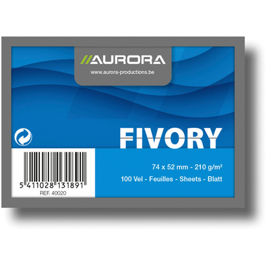 AURORA Cartes-fiches ligné A8 40020 blanc 100 pcs.