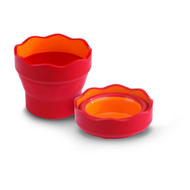 FABER-CASTELL Tazza di acqua CLIC & GO 181517 rosso, per pennello