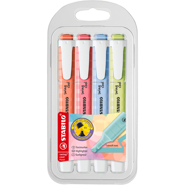 STABILO Textmarker Swing Cool 1-4mm 275/4-08-1 ass. 4 pezzi