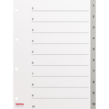 KOLMA Register LongLife A4 19.114.03 grau 1-10