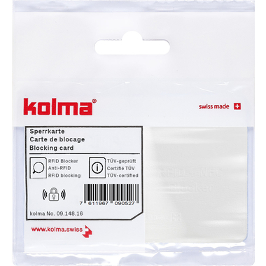 KOLMA Sperrkarte RFID 09.148.16 weiss 85x55mm