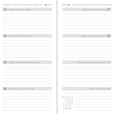 SIMPLEX Taschenagenda Simply Flex 2027 6950J2.27 1W/2S blau ML 8.7x15.3cm