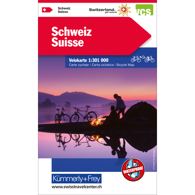KÜMMERLY+FREY Carta bicicletta 325902400 Velokarte Svizzera 1:301'000