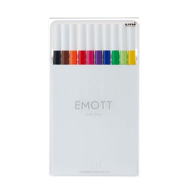 UNI-BALL Fineliner Emott 0.4mm PEM-SY_10C_NO.1 standard 10 Stück