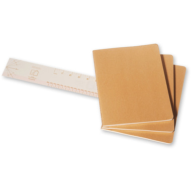 MOLESKINE Quaderno Cahier XL 25x19cm 506-9 in bianco, natur 3 pezzi