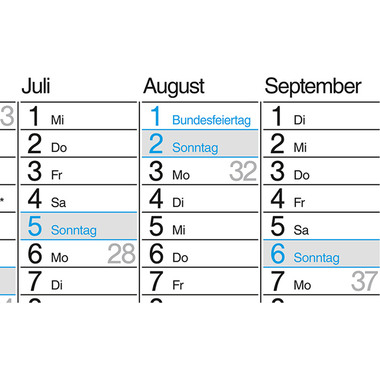 BÜHNER Jahresplaner DE 2027 K12-CH-B-FSC 12M 98x68cm