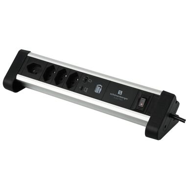 Schönenberger table power strip Alu-Office-Line 4 × T13 USB-C/A