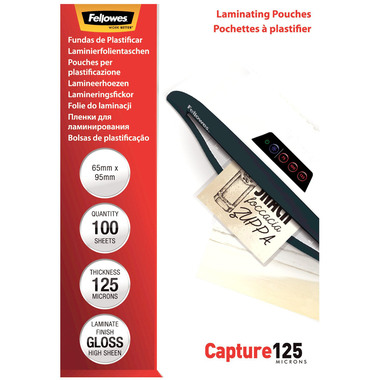 FELLOWES Laminiertasche 65x95mm 5306702 glanz, 125my 100 Stk
