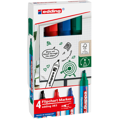 EDDING Flipchart Marker 383 1-5mm 383-E4 4 Farben