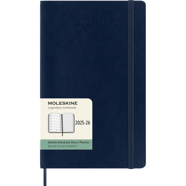 MOLESKINE Agenda de notes semaine 25/26 DSB2018WN3Y26 18M ligné SC saphir 13x21cm