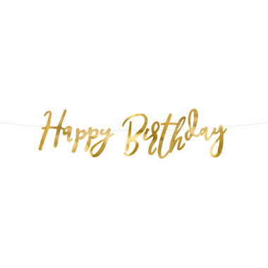 PARTYDECO Guirlande Happy Birthday 62cm GRL75-019M or