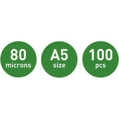 LEITZ Pelicole per laminazione A5 33817 lucido, 80my 100 pezzi